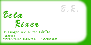 bela rixer business card